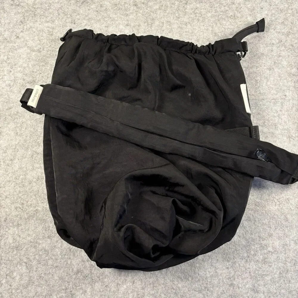 Cote & Ciel Black Nylon Zip Close Crossbody Bag Backpack Adjustable Strap Pocket